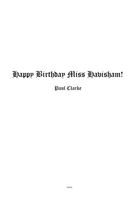 Free Sheet Music Great Expectations Happy Birthday Miss Havisham