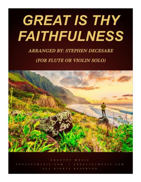 Free Sheet Music Great Is Thy Faithfulness For Flute And Violin Solo And Piano