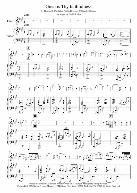 Great Is Thy Faithfulness Piano Flute Sheet Music