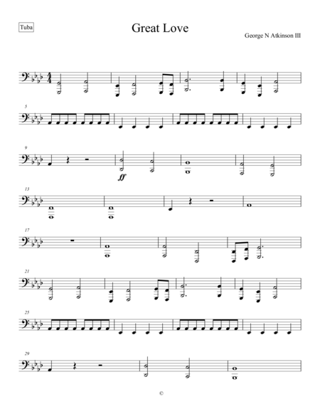 Great Love Tuba Sheet Music