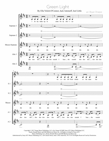 Free Sheet Music Green Light