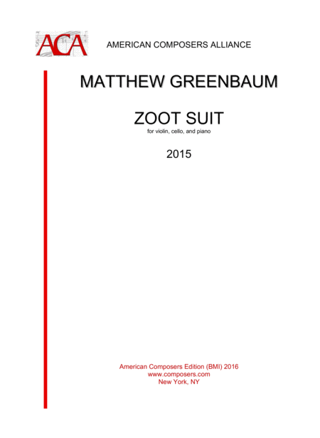 Greenbaum Zoot Suit Sheet Music