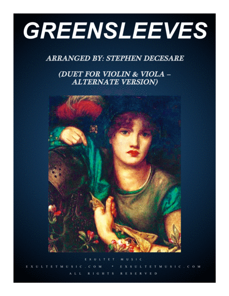 Free Sheet Music Greensleeves Duet For Violin And Viola Alternate Version