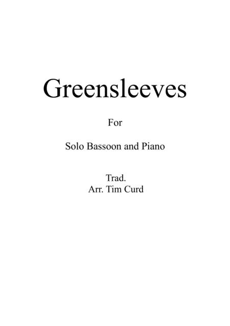 Free Sheet Music Greensleeves For Bassoon And Piano