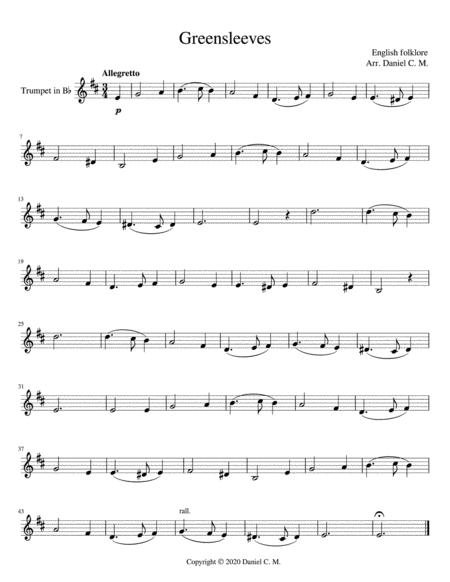 Greensleeves For Bb Trumpet And Piano Sheet Music