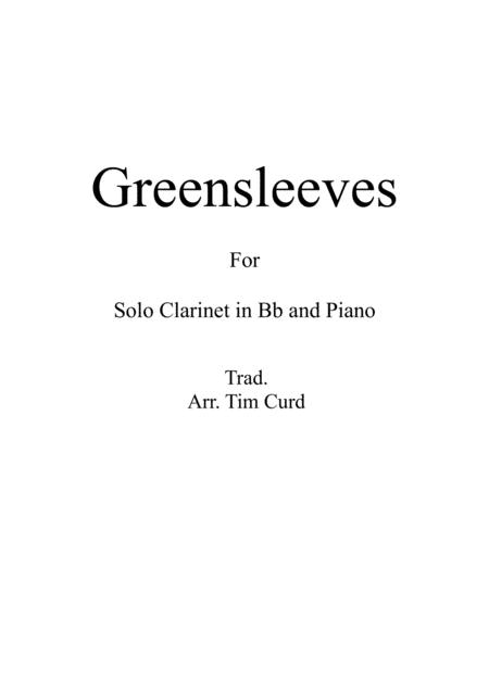 Greensleeves For Clarinet In Bb And Piano Sheet Music