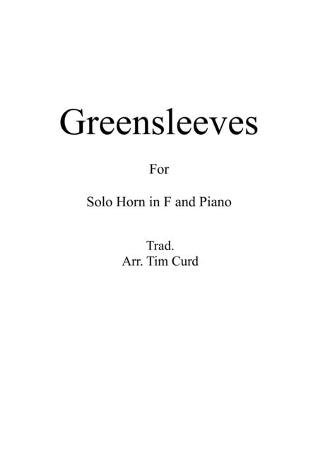 Free Sheet Music Greensleeves For Horn In F And Piano