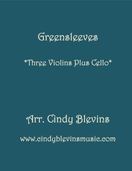 Greensleeves For Three Violins And Cello Sheet Music