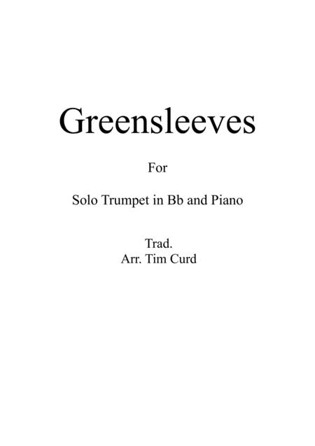 Free Sheet Music Greensleeves For Trumpet In Bb And Piano