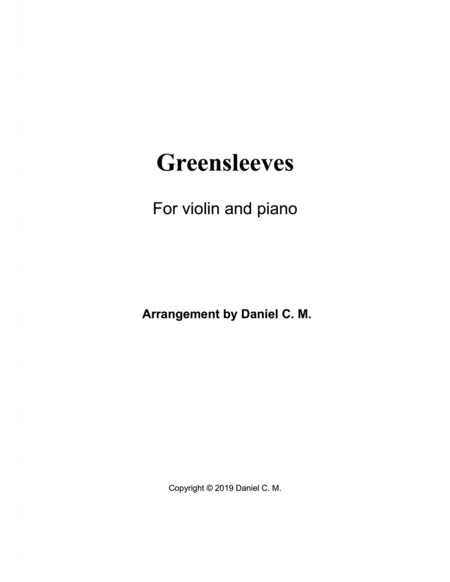 Greensleeves For Violin And Piano Easy Sheet Music