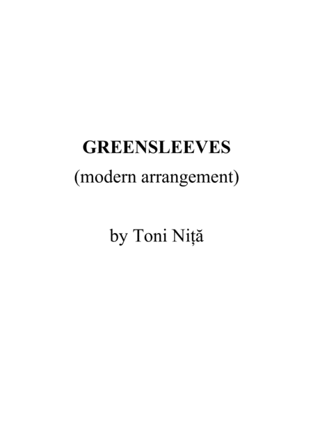 Free Sheet Music Greensleeves Modern Piano Arrangement