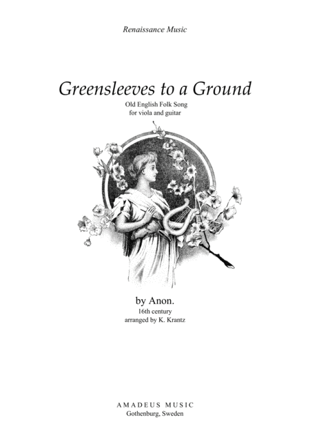 Free Sheet Music Greensleeves Variations For Viola And Guitar