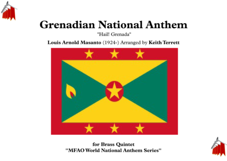 Free Sheet Music Grenadian National Anthem Hail Grenada For Brass Quintet