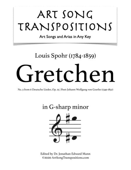 Free Sheet Music Gretchen Op 25 No 3 Transposed To G Sharp Minor