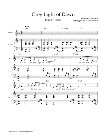 Free Sheet Music Grey Light Of Dawn Pvg