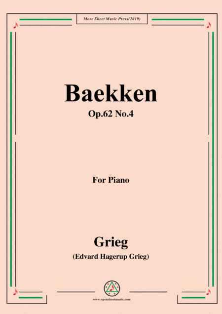 Free Sheet Music Grieg Baekken Op 62 No 4 For Piano