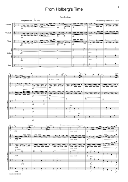 Free Sheet Music Grieg From Horbergs Time For String Orchestra Sg010
