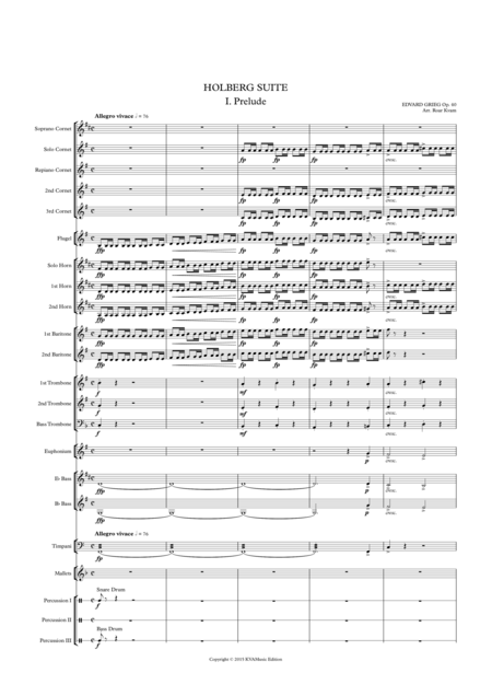 Free Sheet Music Grieg Holberg Suite Op 40 For Brass Band