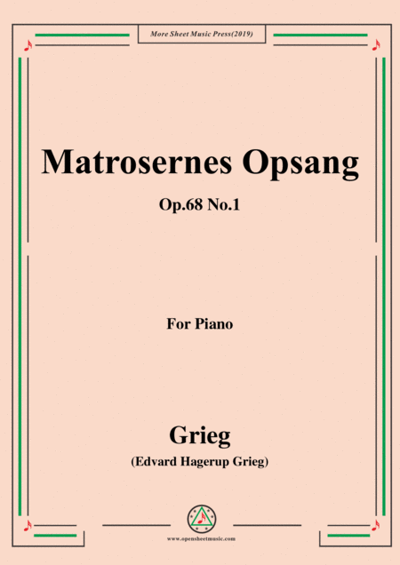 Free Sheet Music Grieg Matrosernes Opsang Op 68 No 1 For Piano
