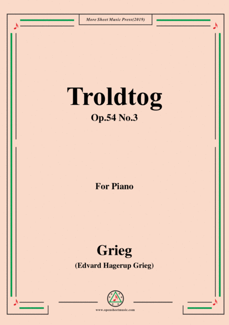 Free Sheet Music Grieg Troldtog Op 54 No 3 For Piano