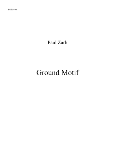 Ground Motif Sheet Music