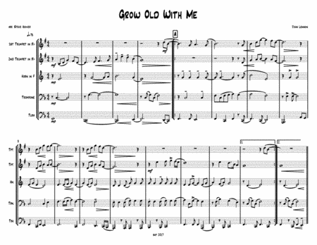 Grow Old With Me Brass Quintet Sheet Music