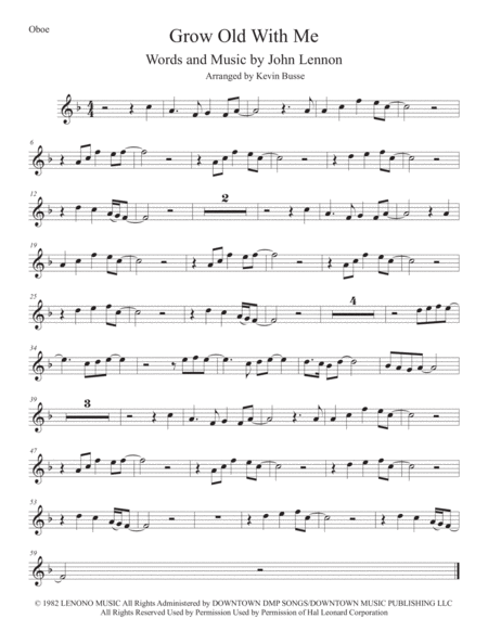 Grow Old With Me Oboe Sheet Music