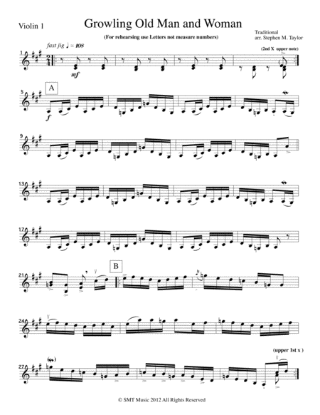 Free Sheet Music Growling Old Man Bluegrass String Quartet