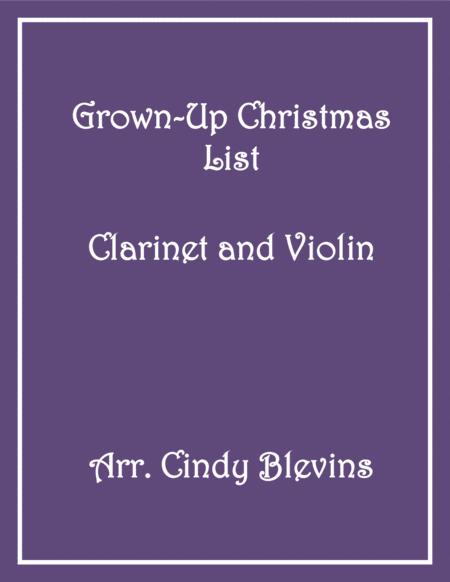 Grown Up Christmas List Clarinet And Violin Sheet Music