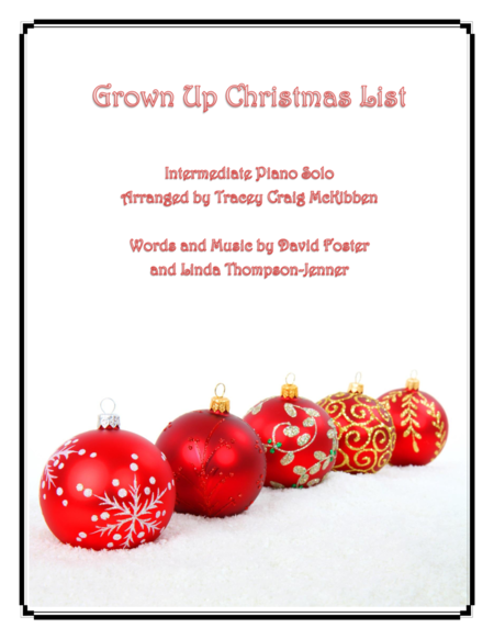 Free Sheet Music Grown Up Christmas List Piano Solo