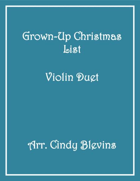 Grown Up Christmas List Violin Duet Sheet Music