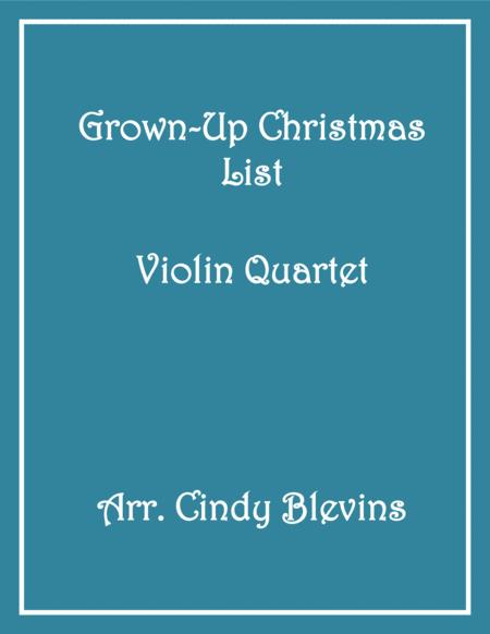 Free Sheet Music Grown Up Christmas List Violin Quartet