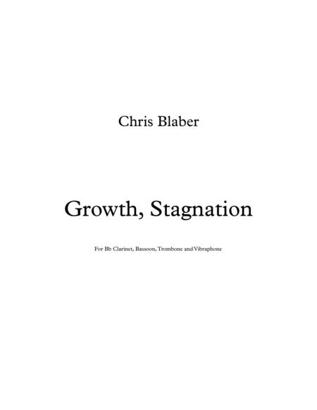 Growth Stagnation Sheet Music