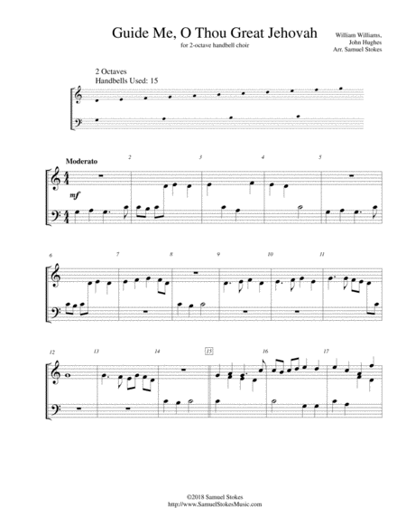 Guide Me O Thou Great Jehovah Guide Me O My Great Redeemer For 2 Octave Handbell Choir Sheet Music