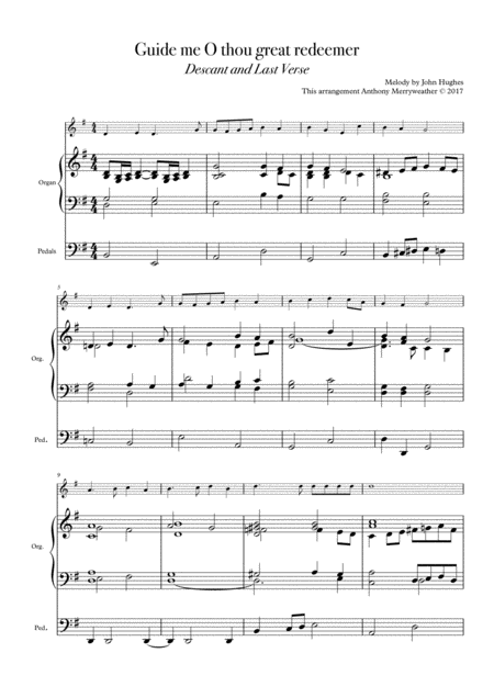 Free Sheet Music Guide Of O Thou Great Redeemer Descant And Last Verse