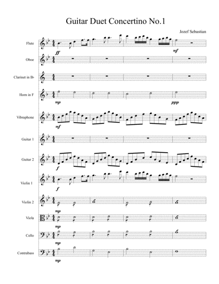 Free Sheet Music Guitar Duet Concertino No 1 Jozef Sebastian