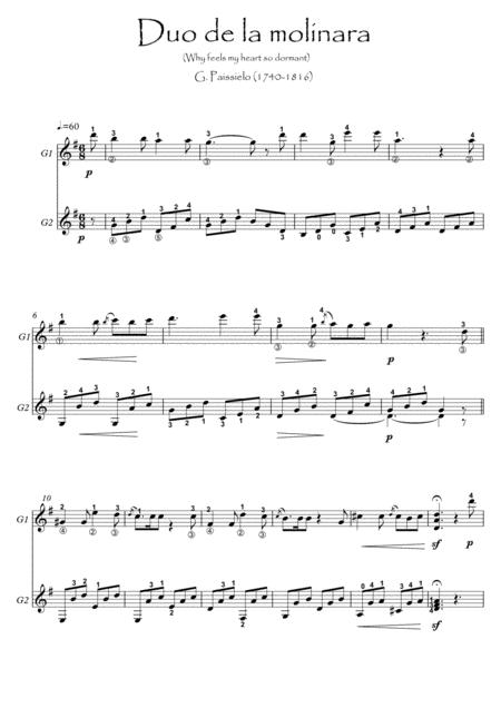 Free Sheet Music Guitar Duet Duo De La Molinara