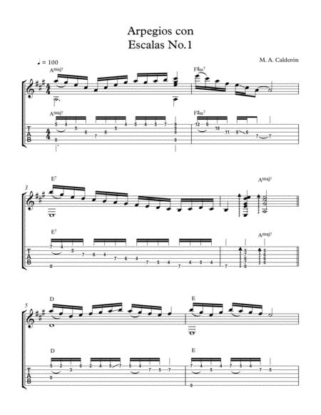 Guitar Exercise Arpegios And Scales Sheet Music