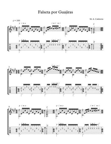 Guitar Exercise Falseta Por Guajira Flamenco Sheet Music