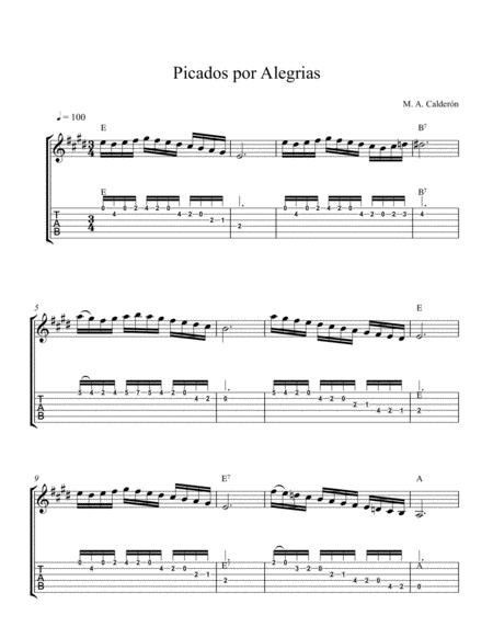 Guitar Exercise Flamenco Picados Alegras Sheet Music