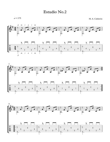 Free Sheet Music Guitar Exercise Study No 2