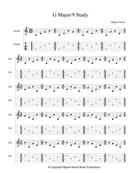 Guitar Pickin And Sight Reading Milestone G Maj Add9 Guitar Crosspicking Study Ms 0000 16 Sheet Music