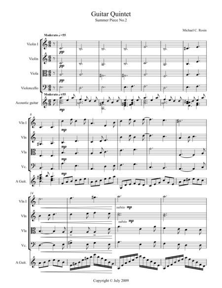 Guitar Quintet Sheet Music