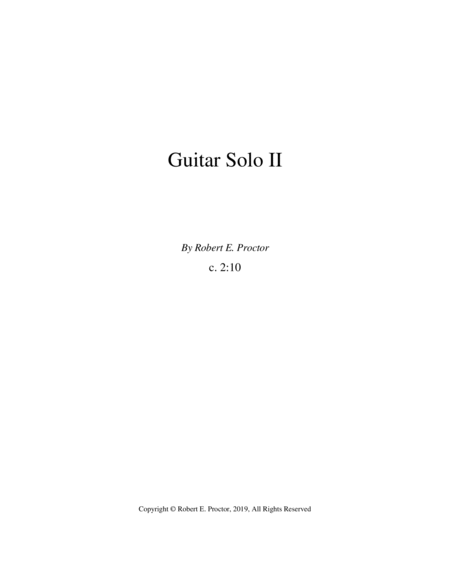 Guitar Solo Ii Sheet Music