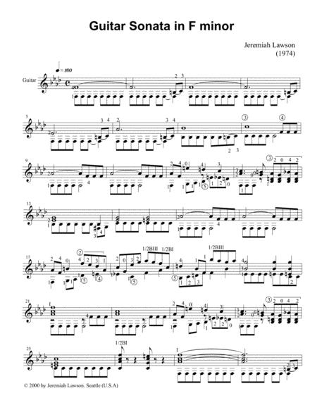 Guitar Sonata In F Minor Sheet Music