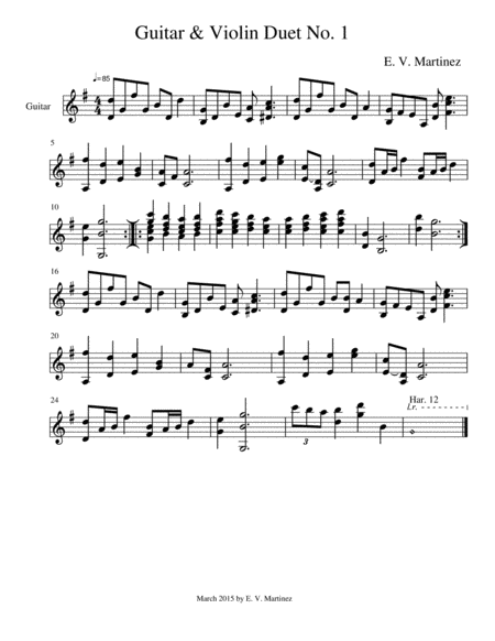 Guitar Violin Duet No 1 Sheet Music