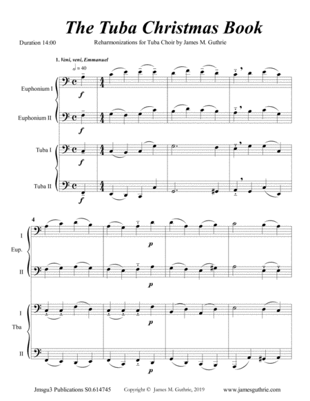 Guthrie The Tuba Choir Christmas Book Sheet Music