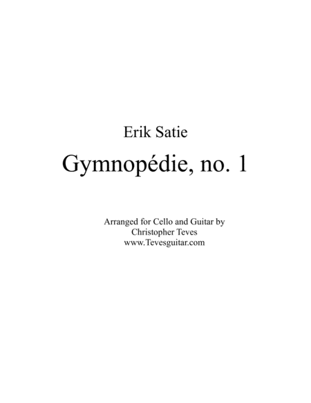 Gymnopdie No 1 For Cello And Guitar Sheet Music