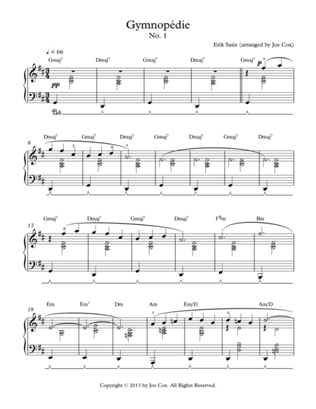 Gymnopdie Sheet Music