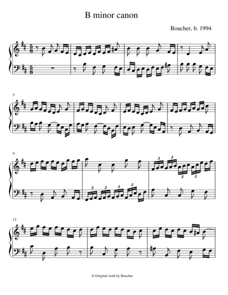 Free Sheet Music H Minor Canon